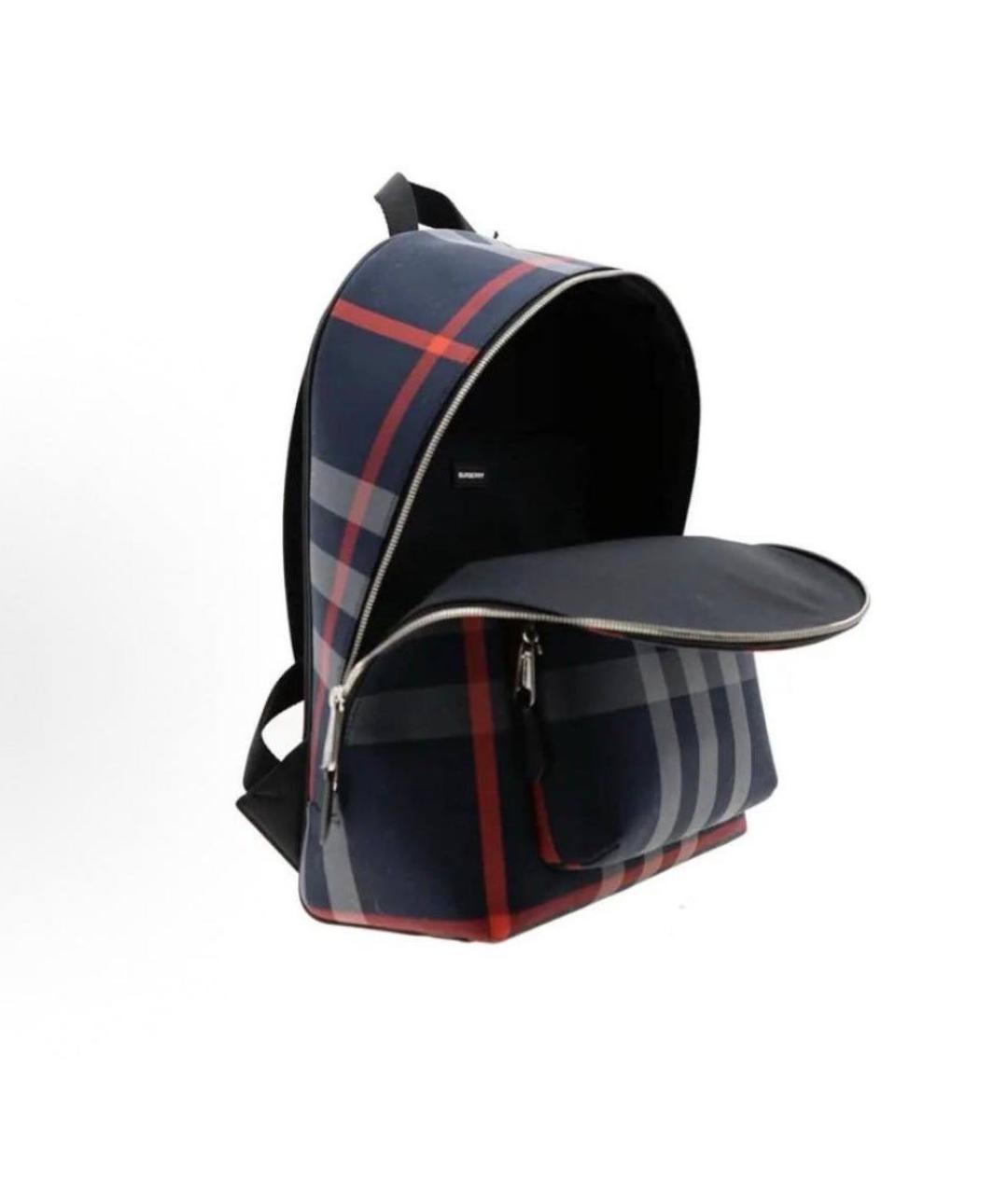 BURBERRY Темно-синий тканевый рюкзак, фото 3