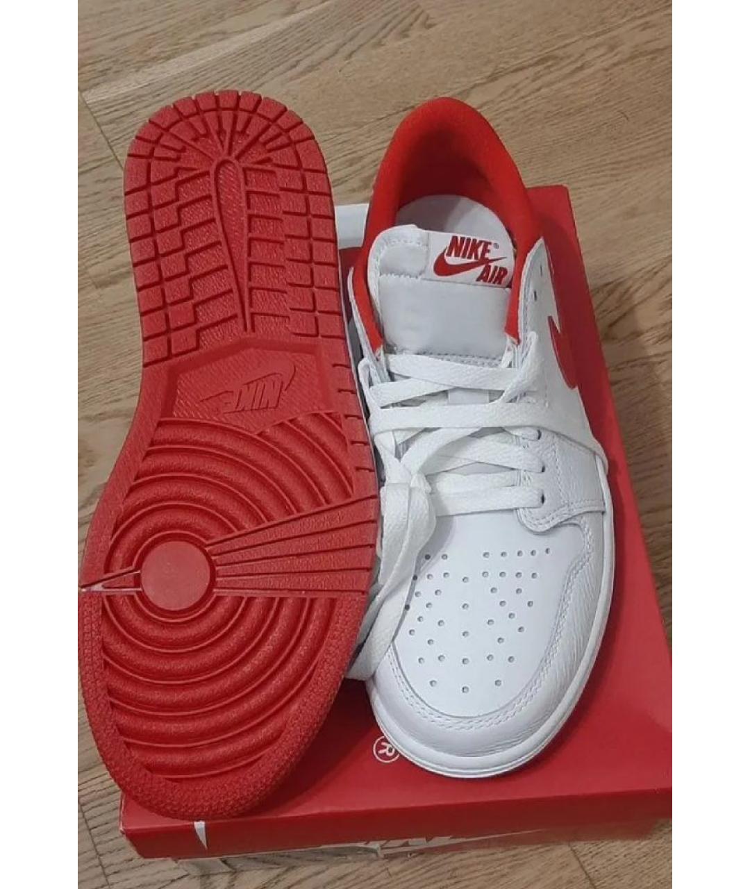 NIKE Белые кожаные низкие кроссовки / кеды, фото 7
