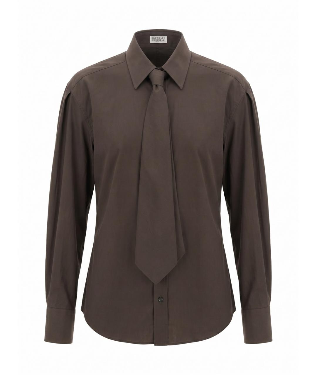 BRUNELLO CUCINELLI Коричневое хлопковое повседневное платье, фото 1