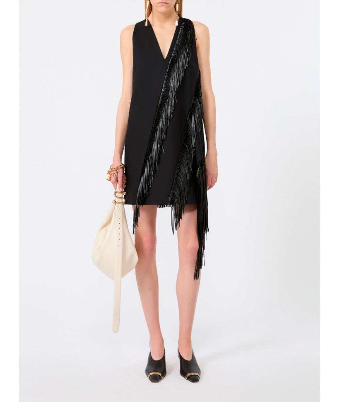 SPORTMAX Черное хлопковое коктейльное платье, фото 4