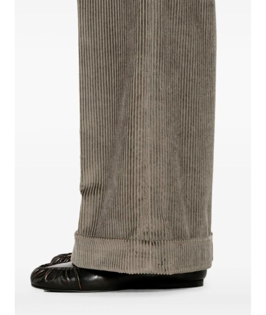 BRUNELLO CUCINELLI Коричневые хлопковые брюки широкие, фото 4