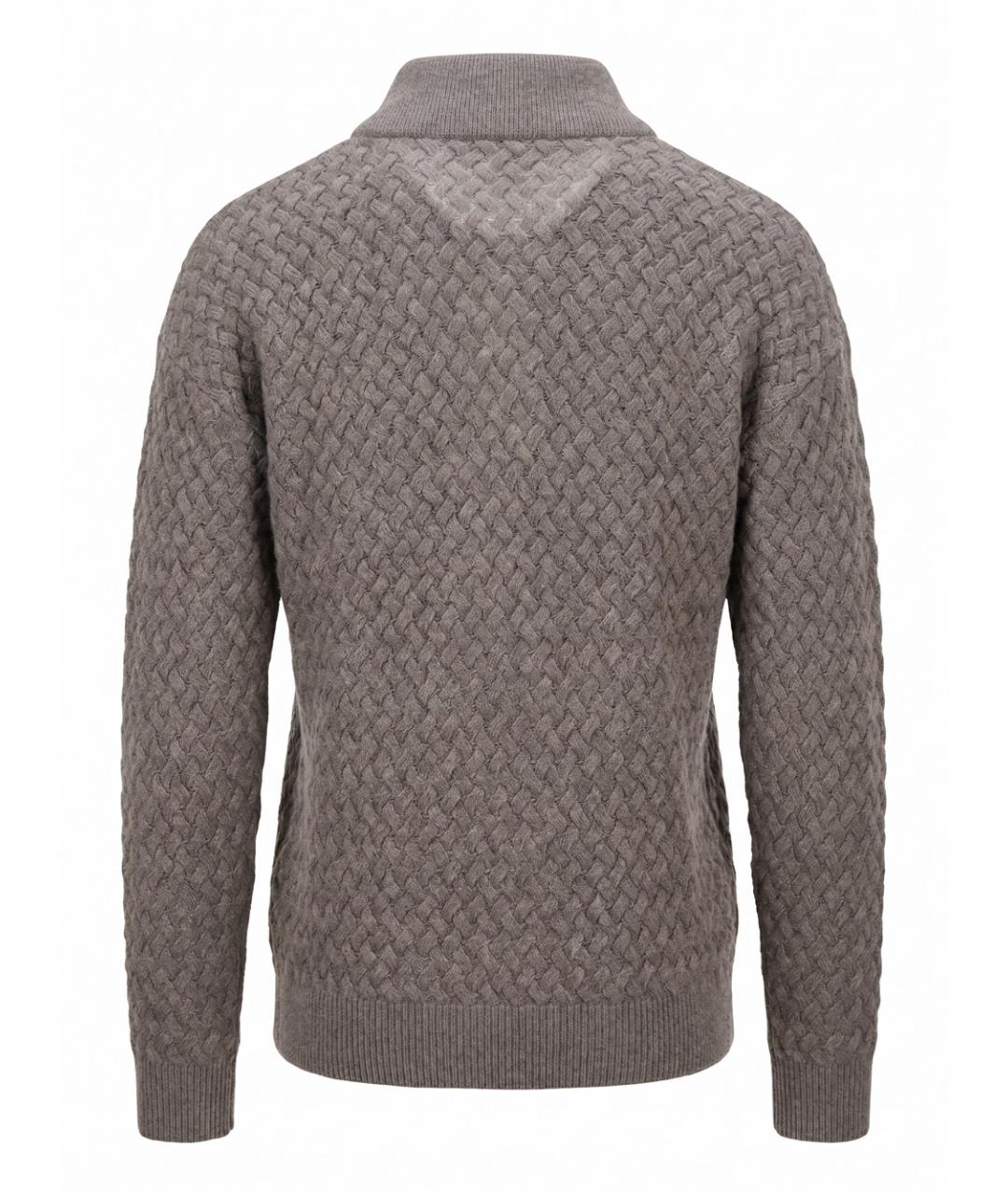 BOTTEGA VENETA Коричневый шерстяной джемпер / свитер, фото 2