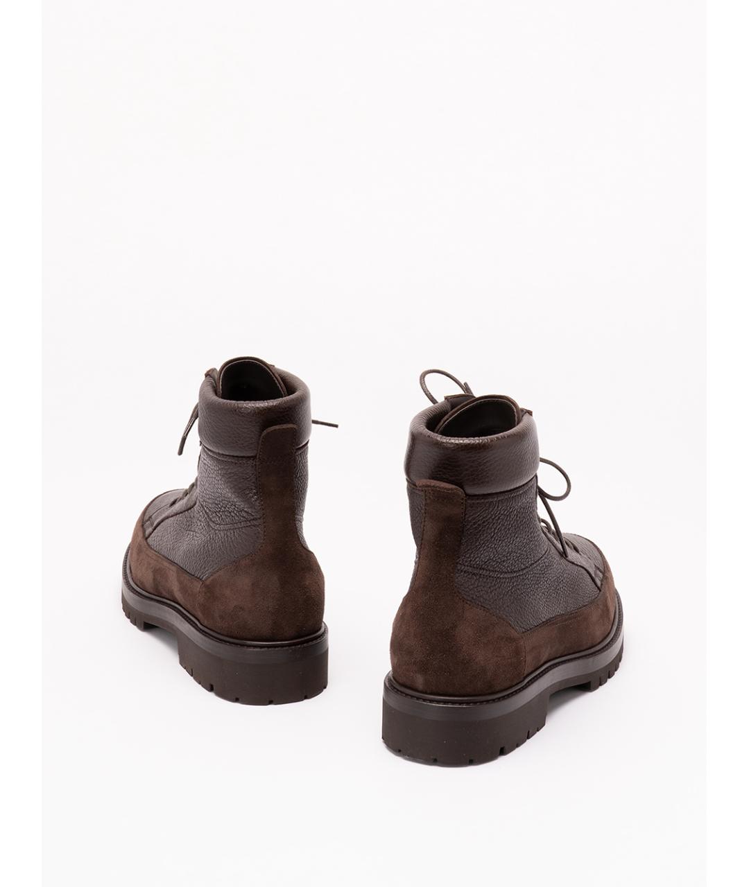 BRUNELLO CUCINELLI Коричневые кожаные низкие ботинки, фото 3