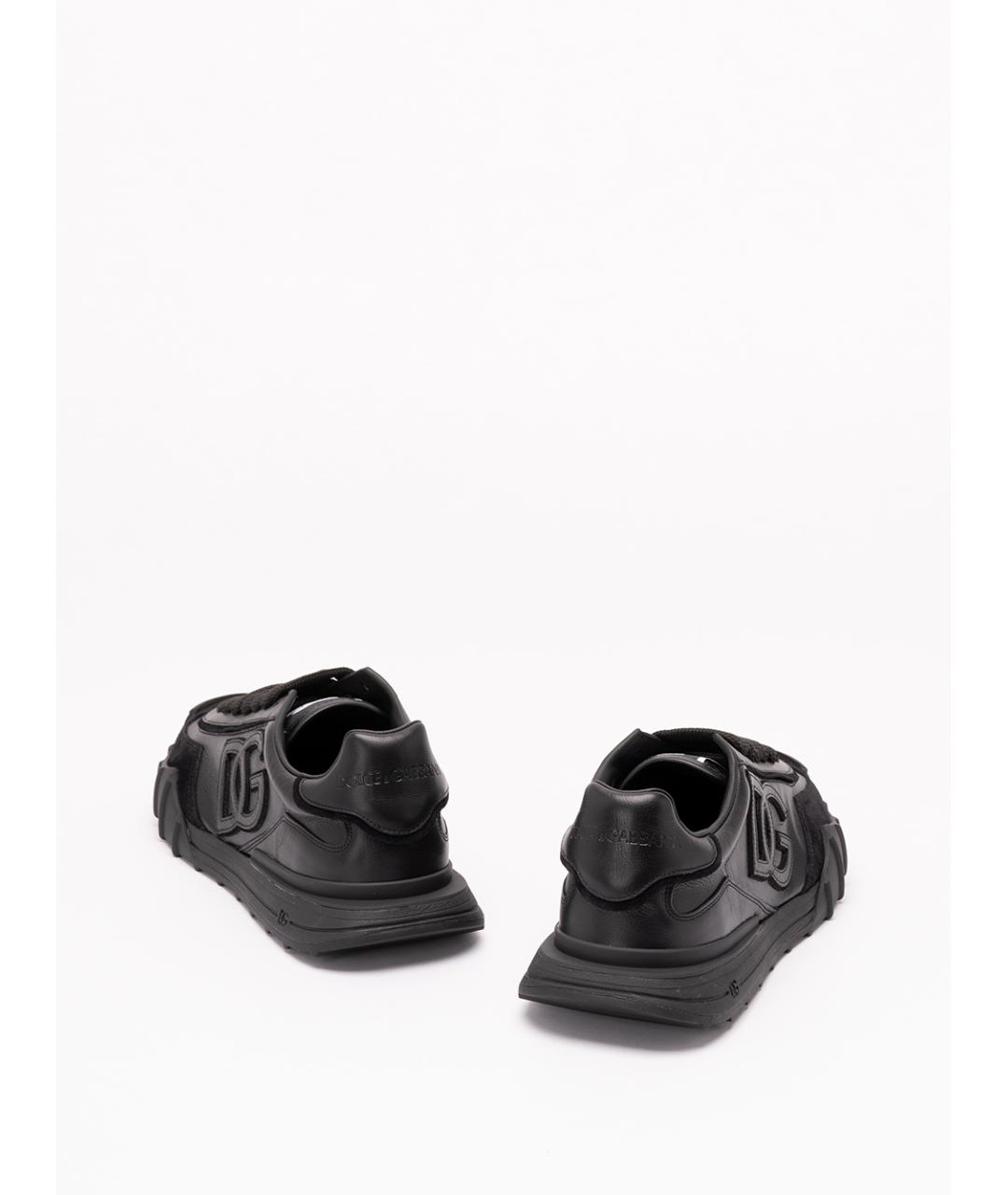 DOLCE&GABBANA Черные кожаные низкие кроссовки / кеды, фото 3