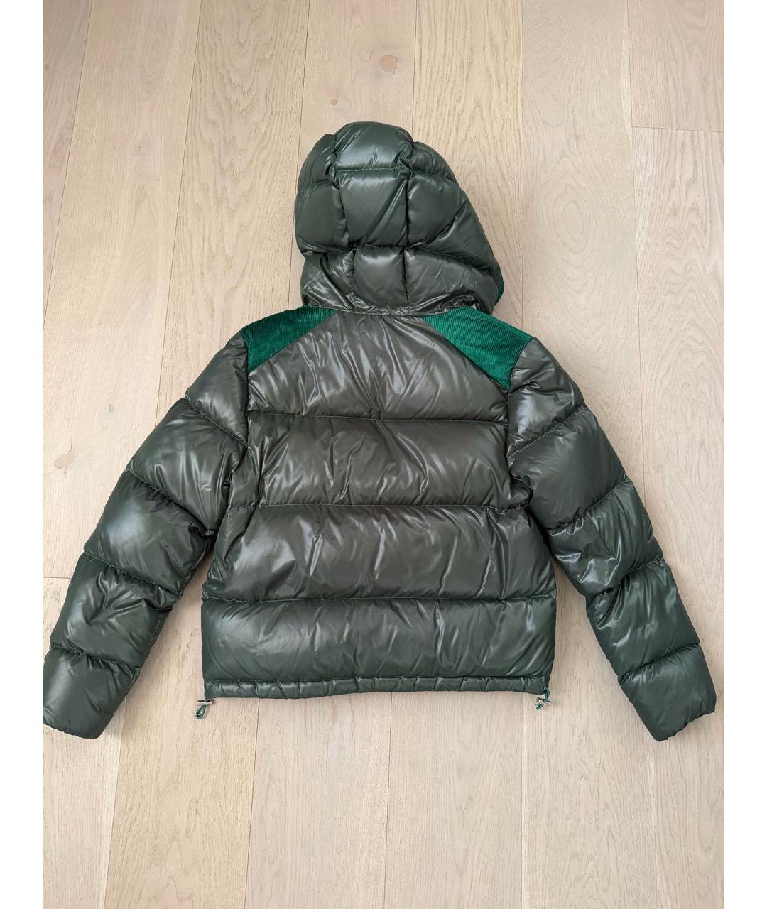 MONCLER Зеленый бархатный пуховик, фото 2