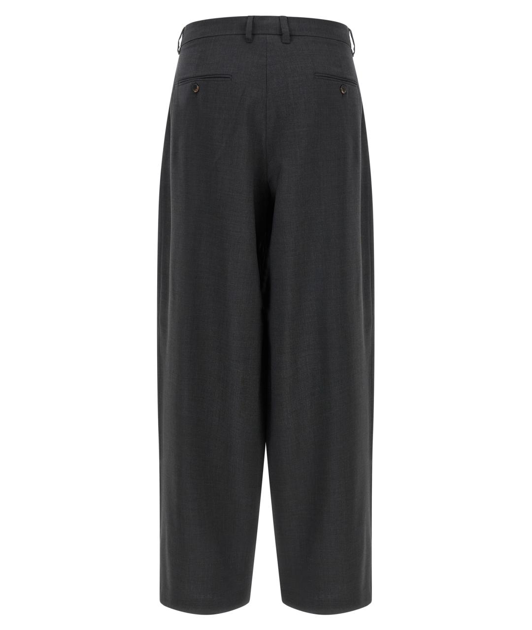 'S MAX MARA Серые шерстяные прямые брюки, фото 2