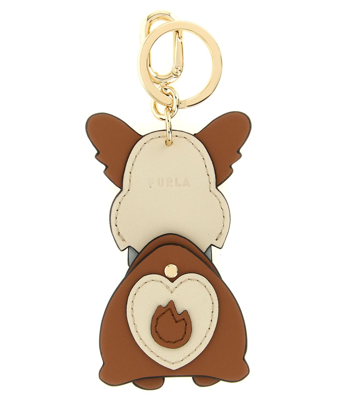 FURLA Коричневый брелок, фото 2