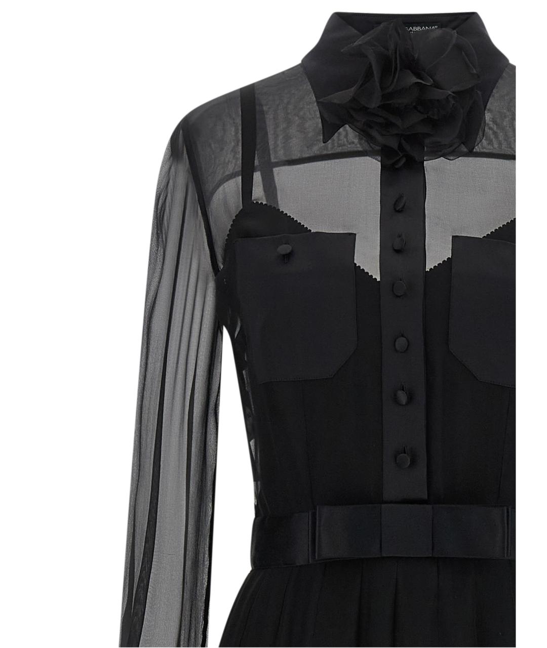 DOLCE&GABBANA Черное шелковое платье, фото 3