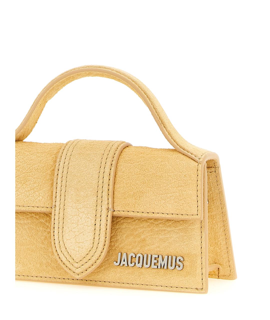 JACQUEMUS Желтая кожаная сумка через плечо, фото 3