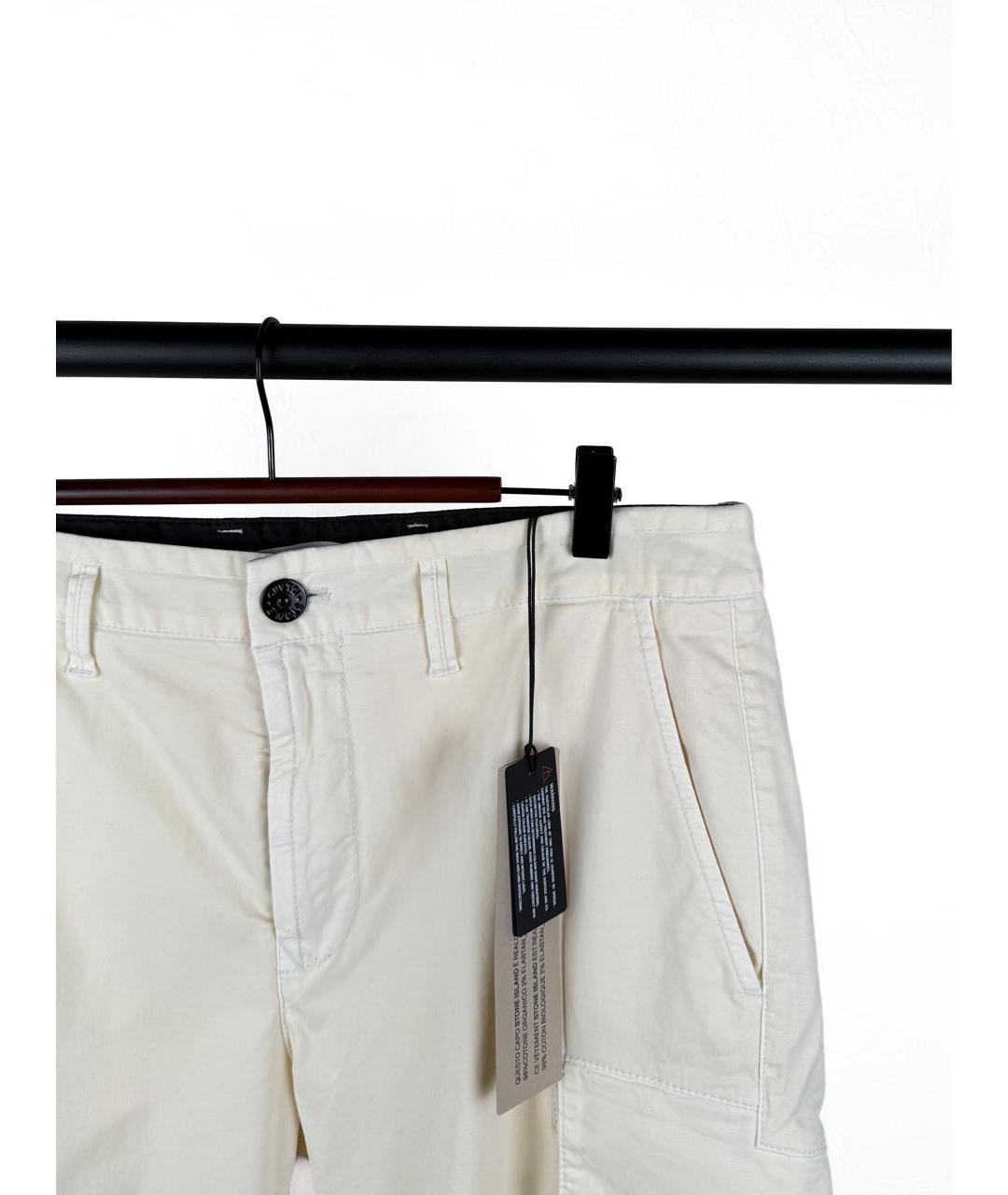 STONE ISLAND Белые хлопко-эластановые шорты, фото 3