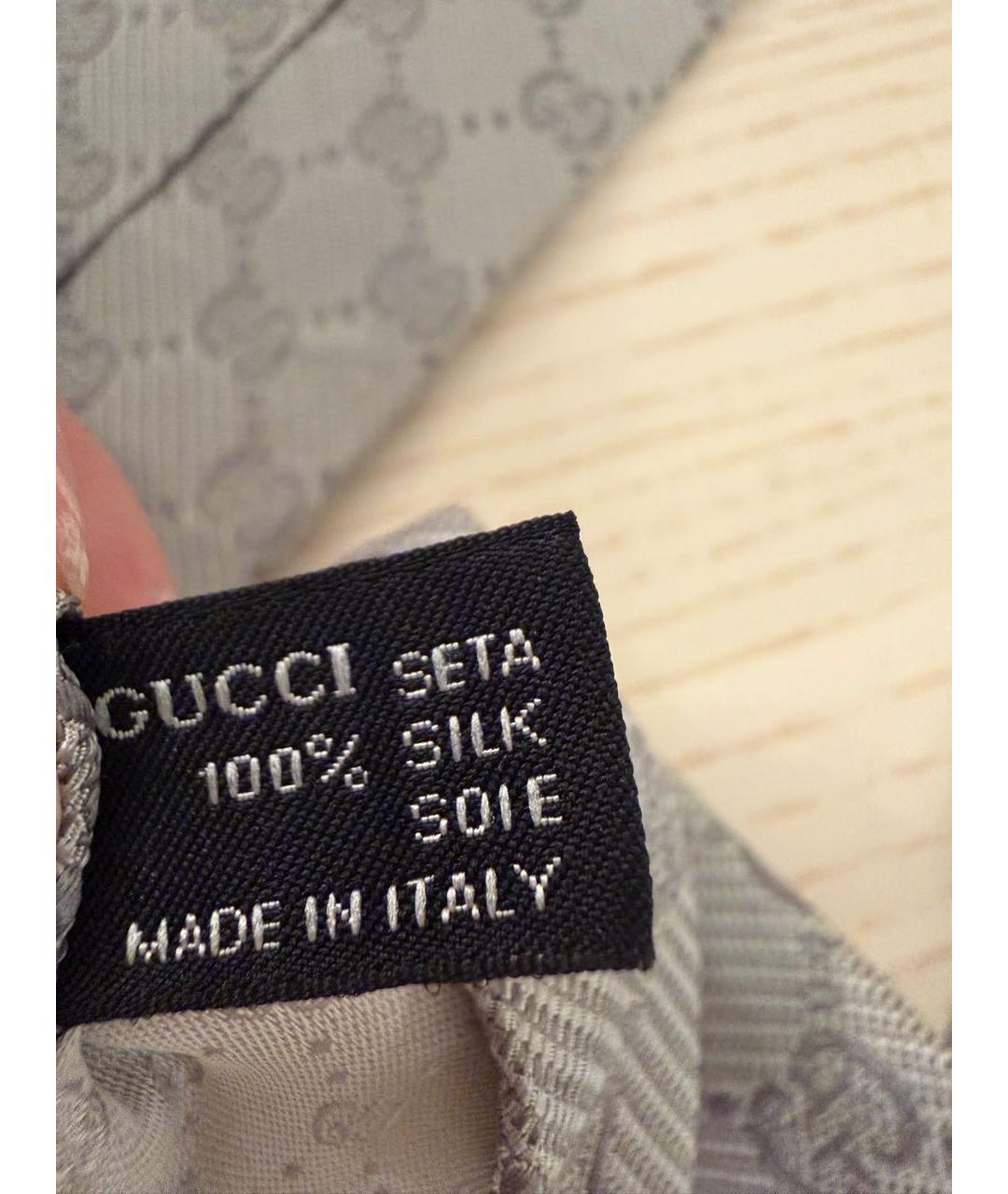 GUCCI Серый шелковый галстук, фото 2