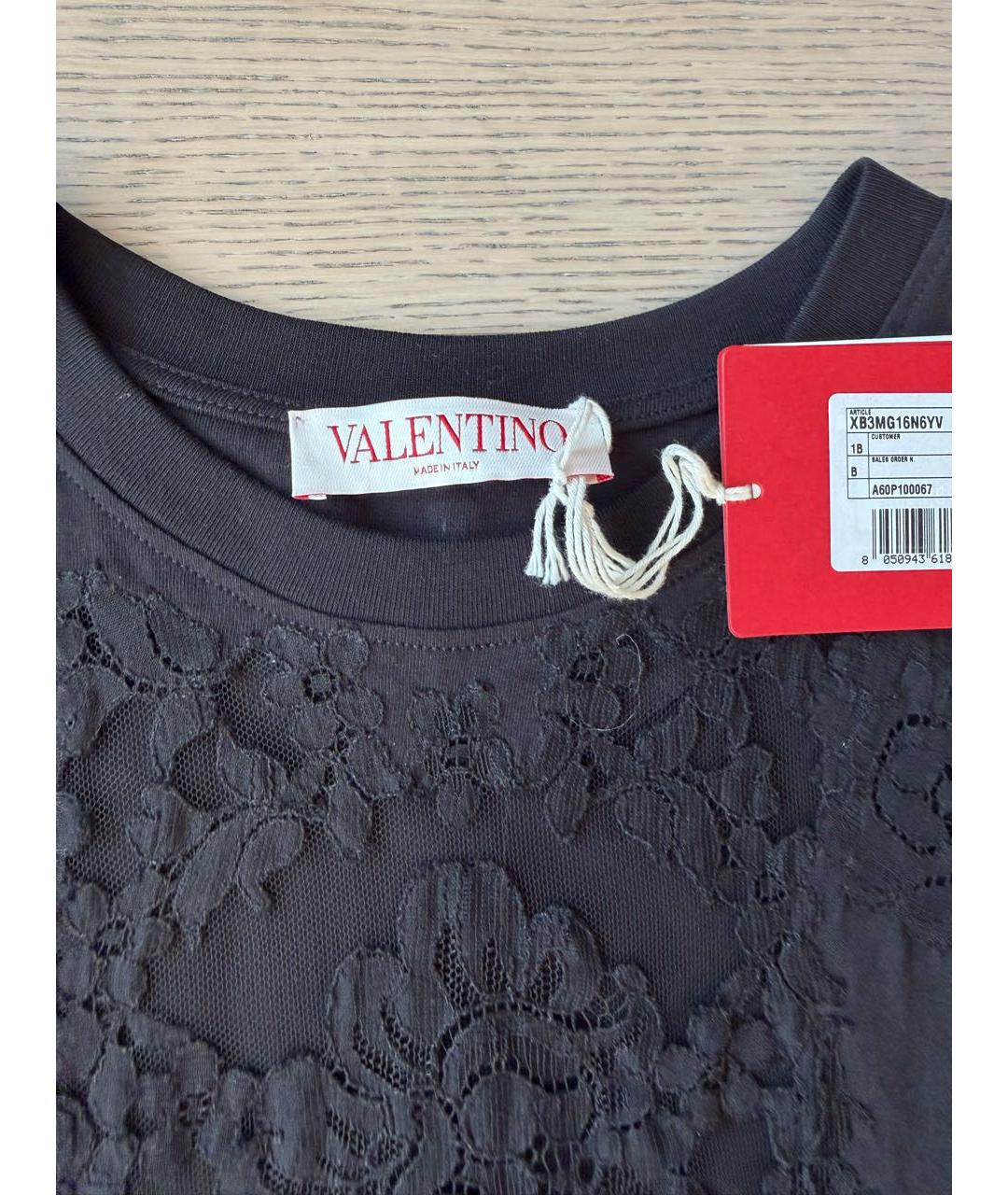 VALENTINO Черная хлопковая футболка, фото 6