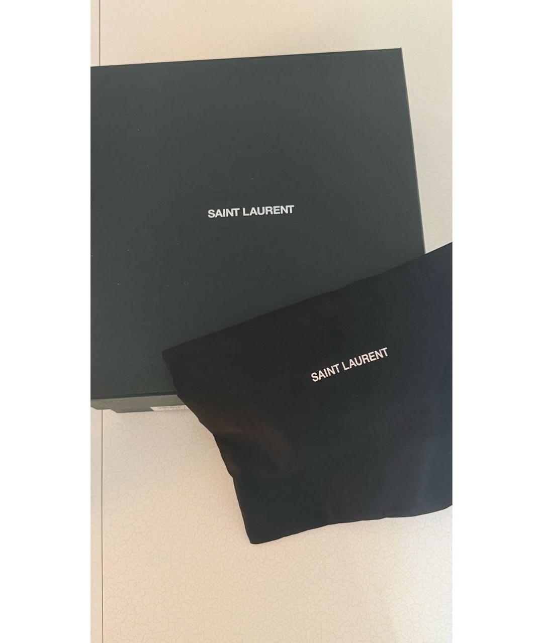 SAINT LAURENT Бежевые кожаные босоножки, фото 6