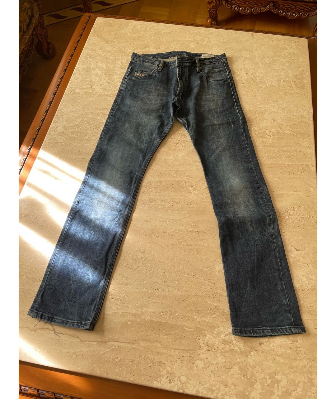 DIESEL Темно-синие хлопковые детские джинсы, фото 7