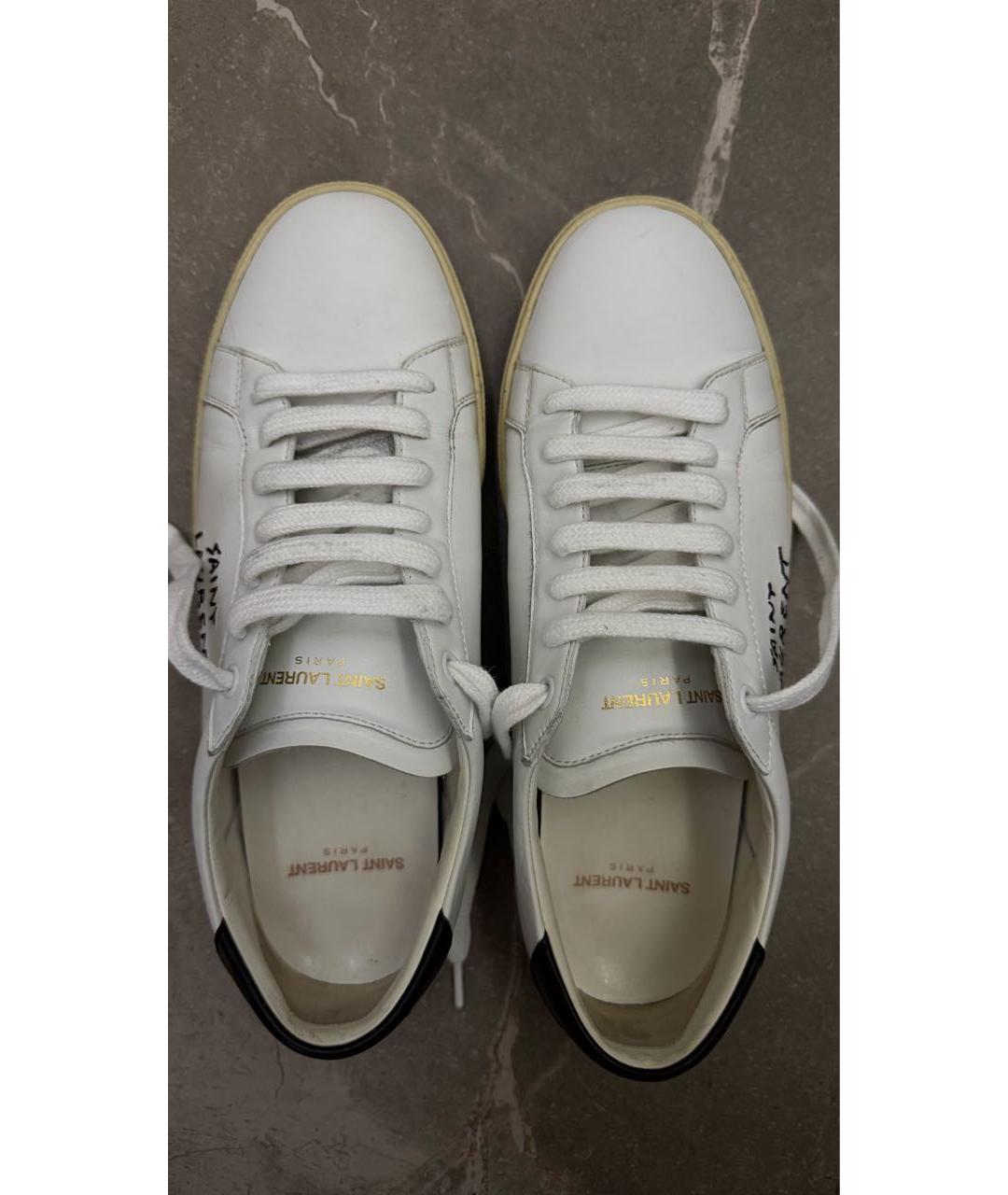 SAINT LAURENT Белые кожаные кеды, фото 3