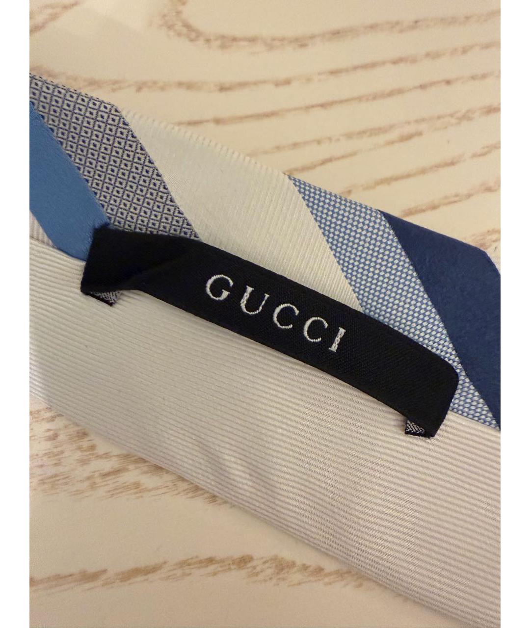 GUCCI Бежевый шелковый галстук, фото 3
