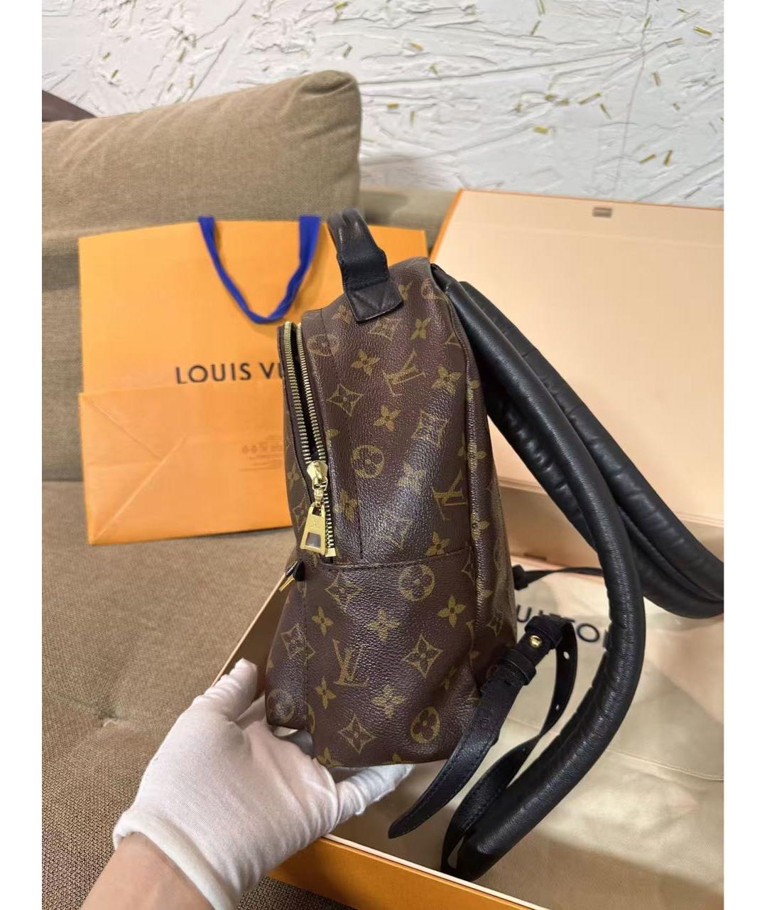 LOUIS VUITTON Коричневый кожаный рюкзак, фото 3