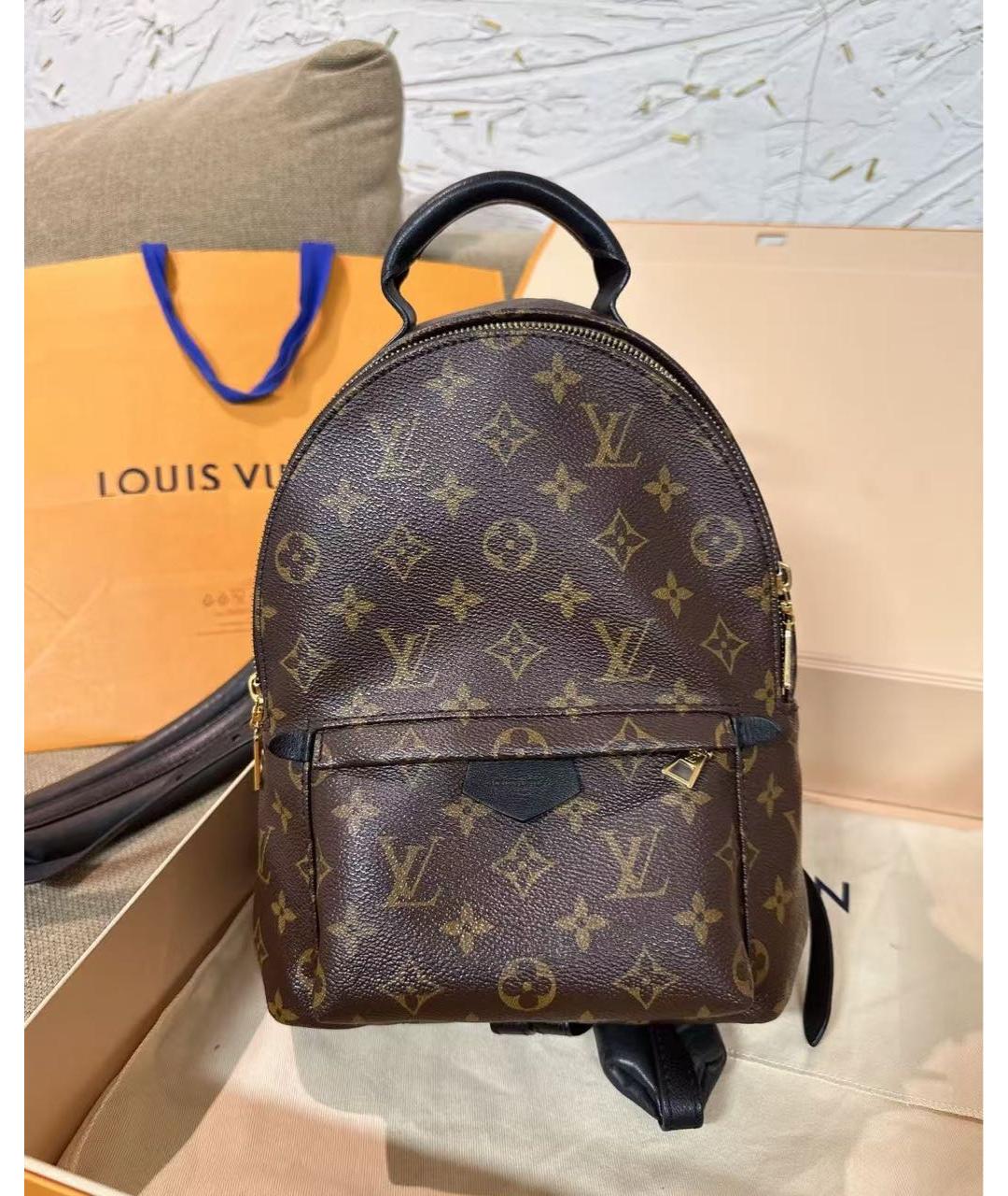 LOUIS VUITTON Коричневый кожаный рюкзак, фото 2