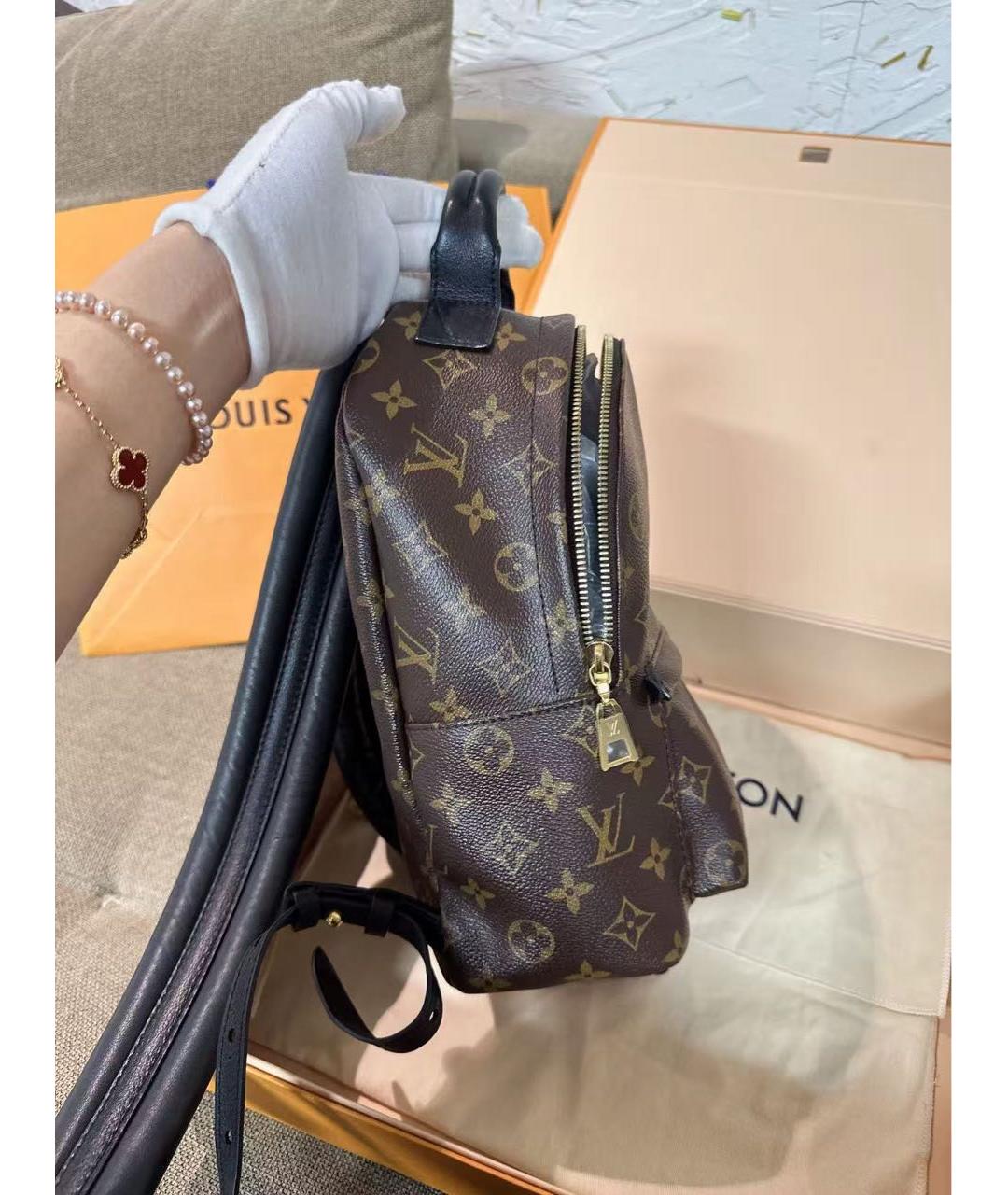 LOUIS VUITTON Коричневый кожаный рюкзак, фото 4