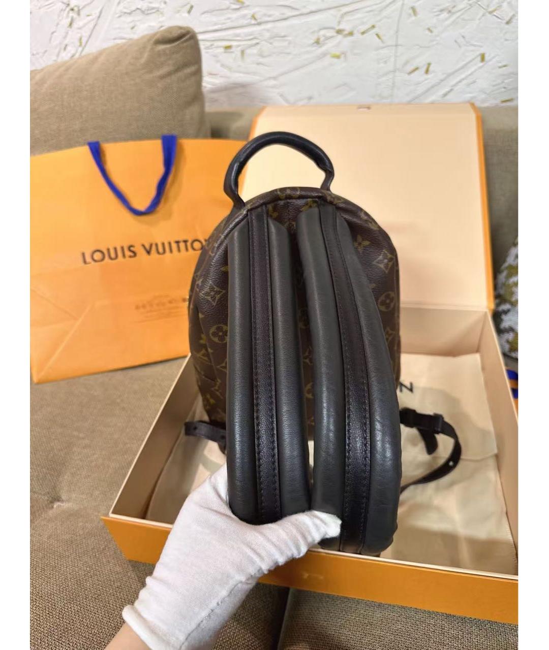 LOUIS VUITTON Коричневый кожаный рюкзак, фото 7