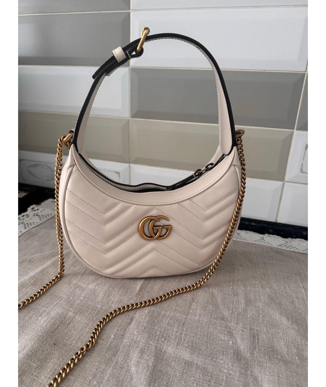 GUCCI Бежевая кожаная сумка через плечо, фото 2