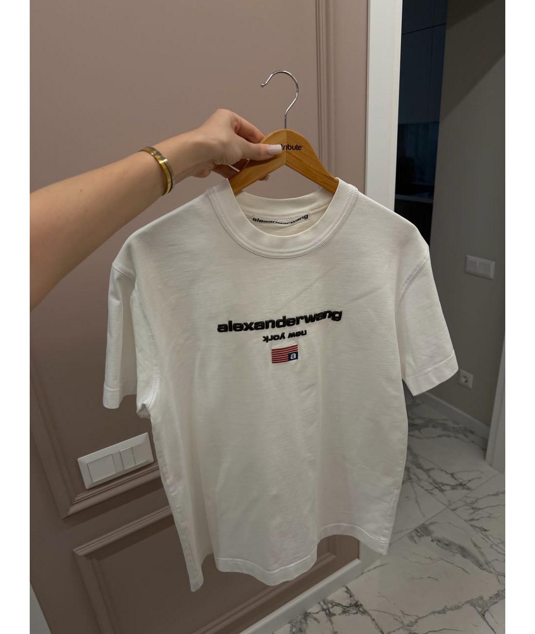 ALEXANDER WANG Белая хлопковая футболка, фото 3