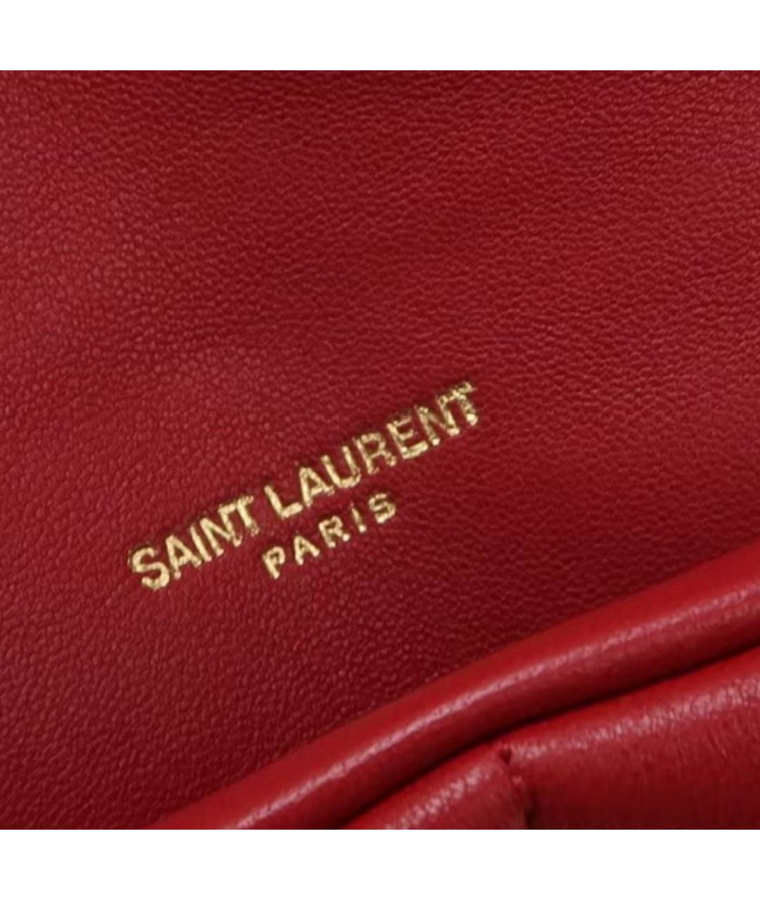 SAINT LAURENT Красная кожаная сумка через плечо, фото 7