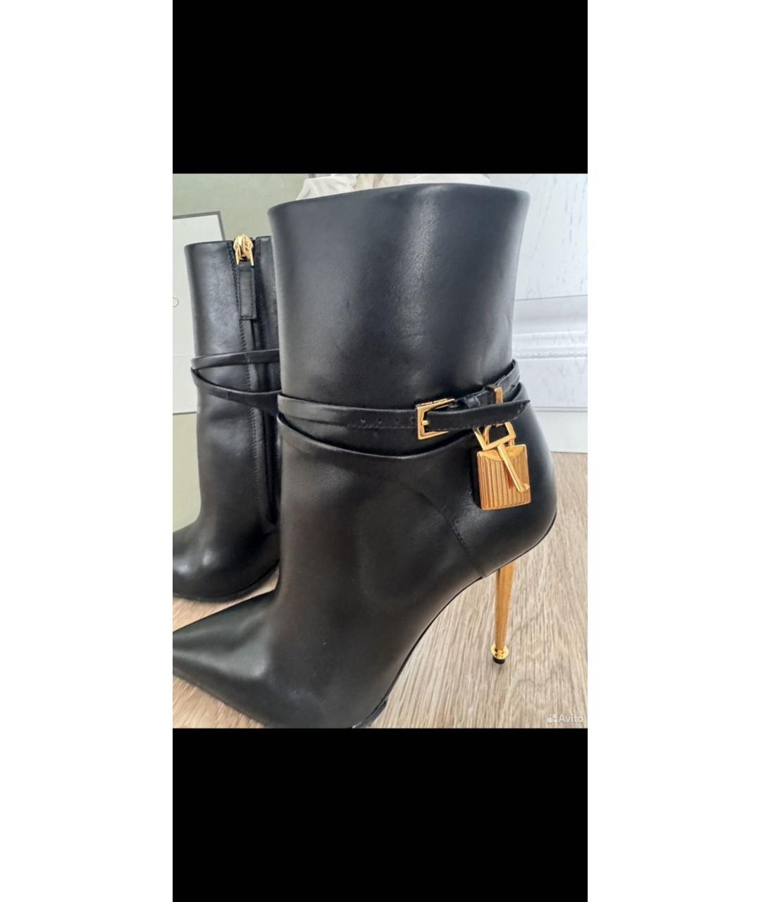 TOM FORD Черные кожаные ботильоны, фото 4