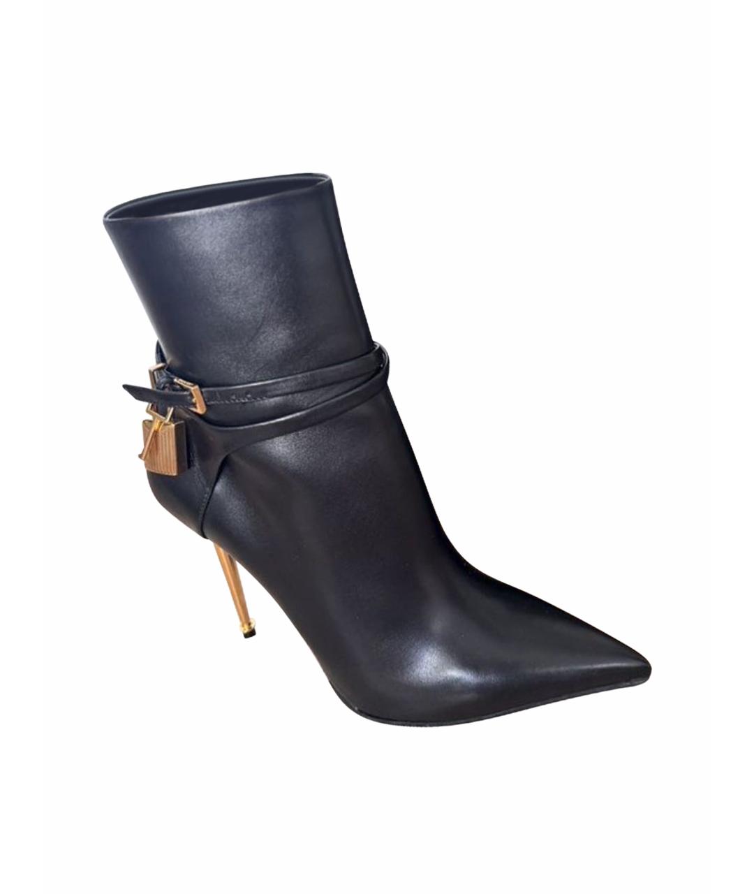 TOM FORD Черные кожаные ботильоны, фото 1
