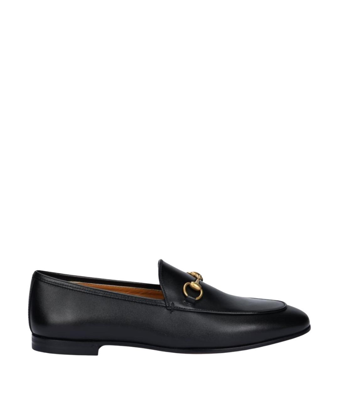 GUCCI Черные кожаные лоферы, фото 1