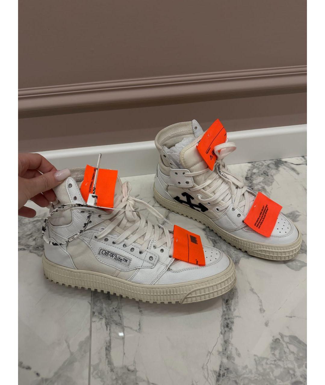 OFF-WHITE Белые кожаные кеды, фото 2