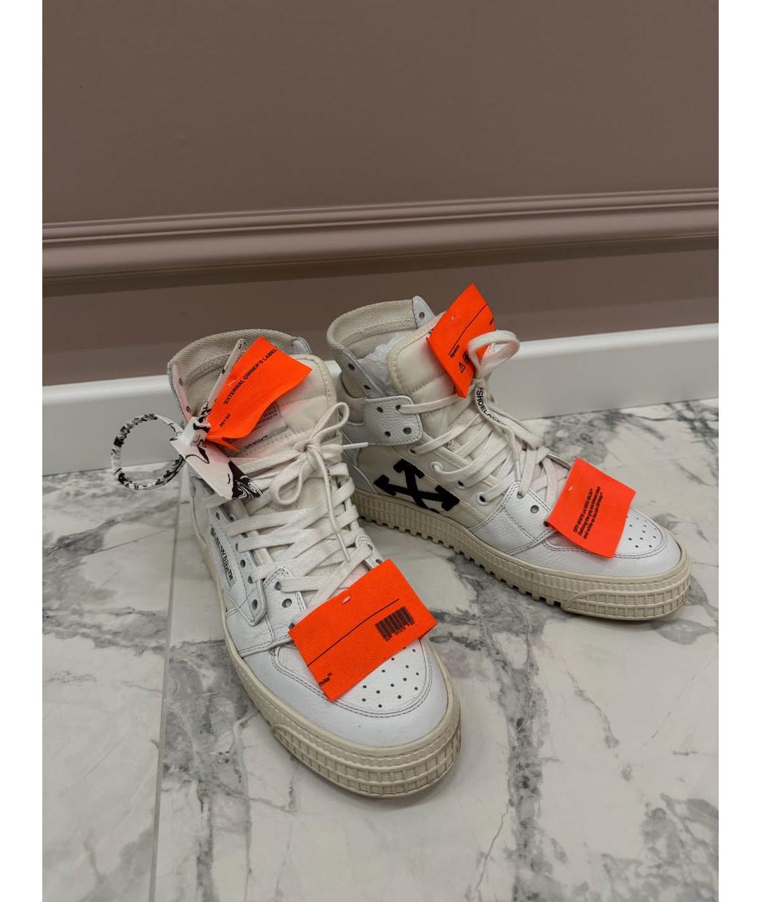 OFF-WHITE Белые кожаные кеды, фото 5