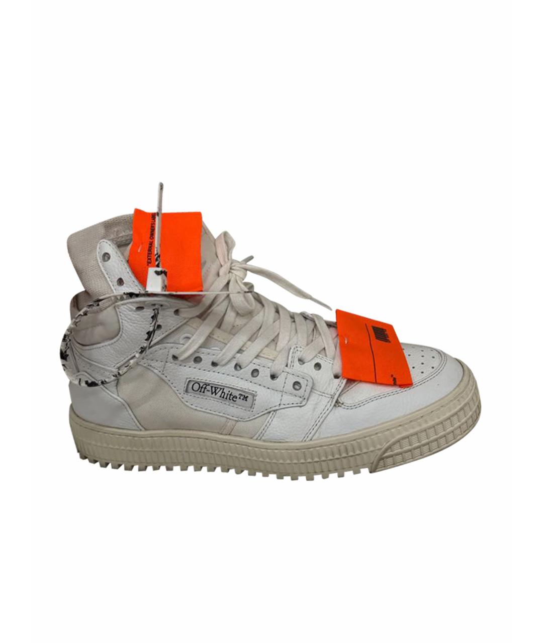 OFF-WHITE Белые кожаные кеды, фото 1