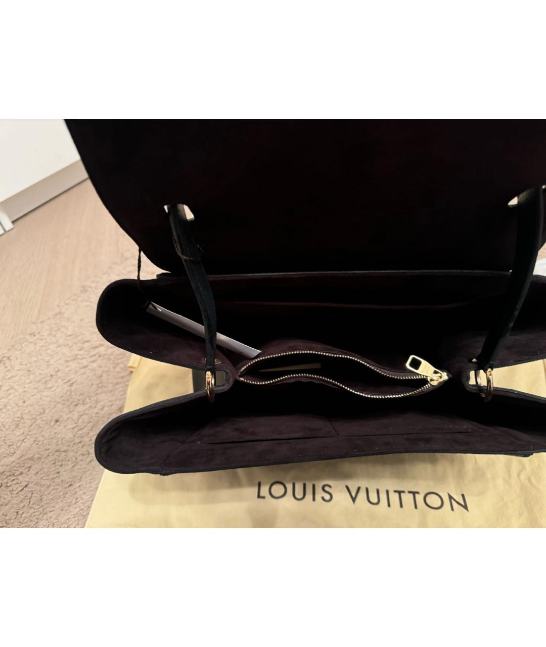 LOUIS VUITTON Черная кожаная сумка с короткими ручками, фото 4