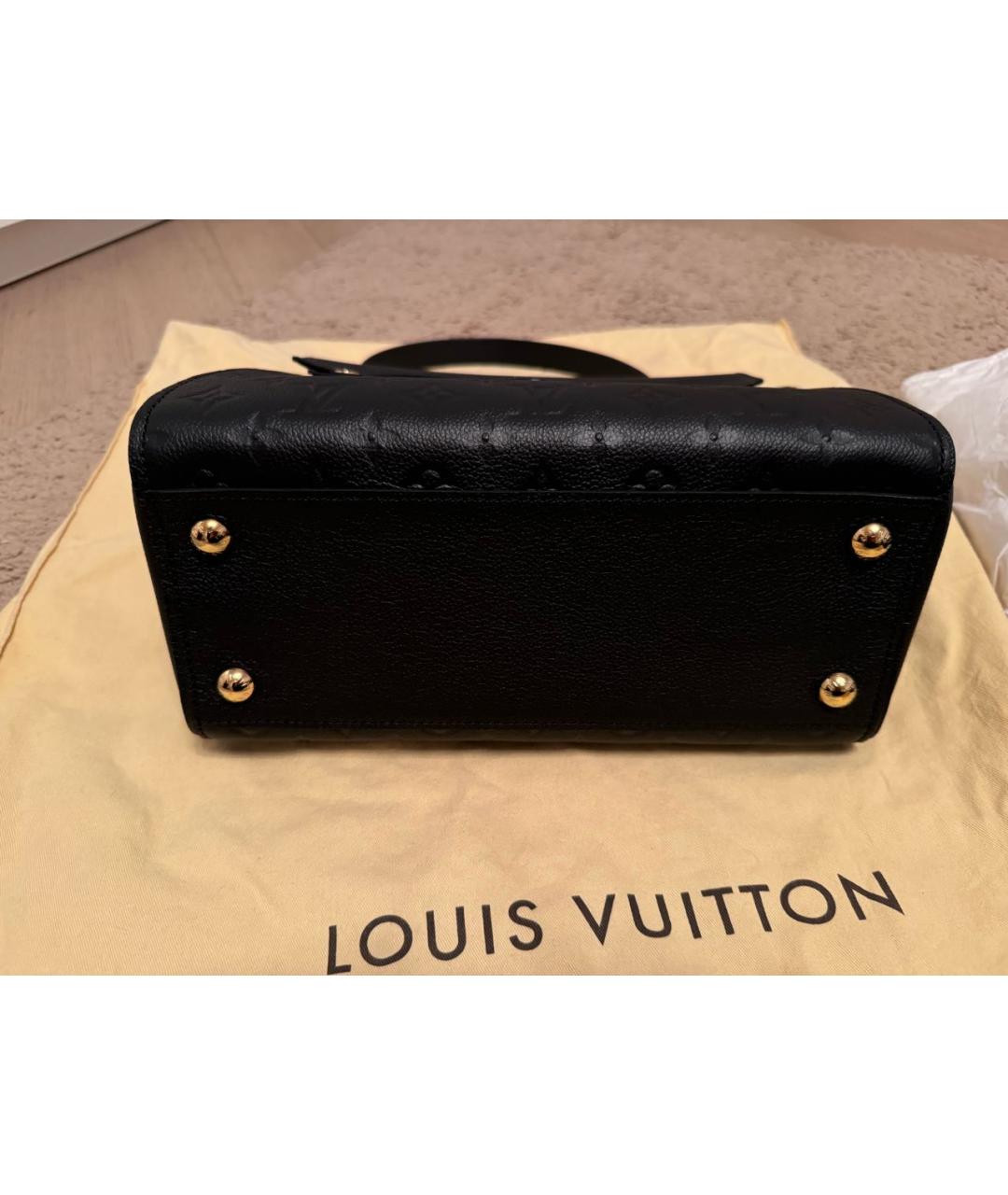 LOUIS VUITTON Черная кожаная сумка с короткими ручками, фото 2