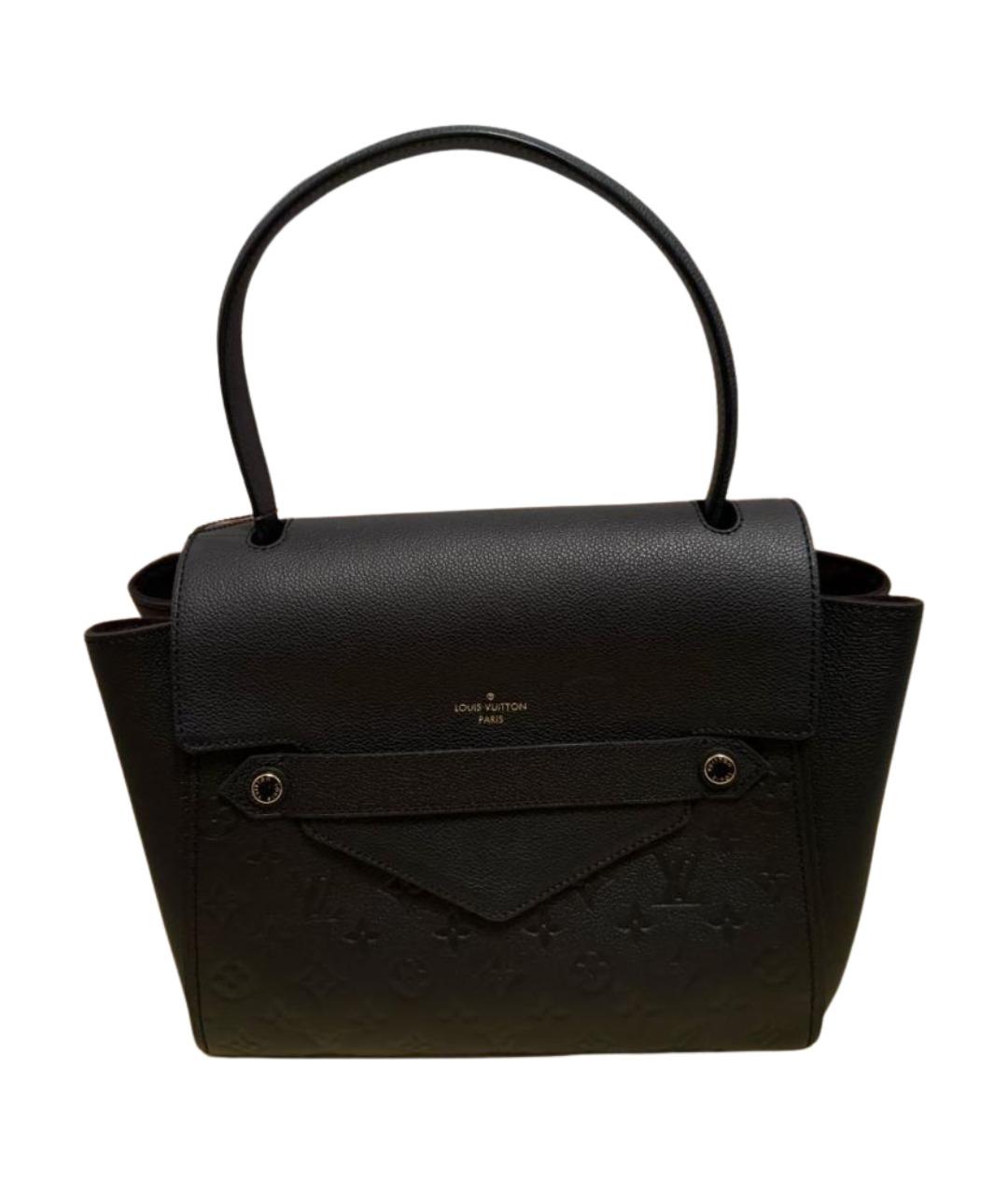 LOUIS VUITTON Черная кожаная сумка с короткими ручками, фото 1