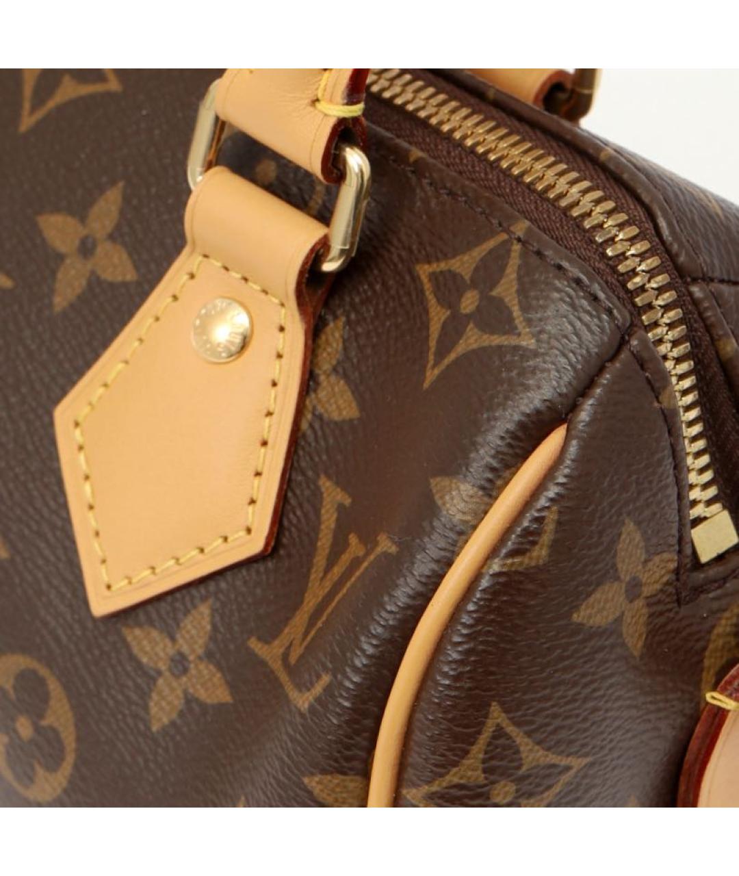 LOUIS VUITTON Коричневая канва сумка с короткими ручками, фото 5