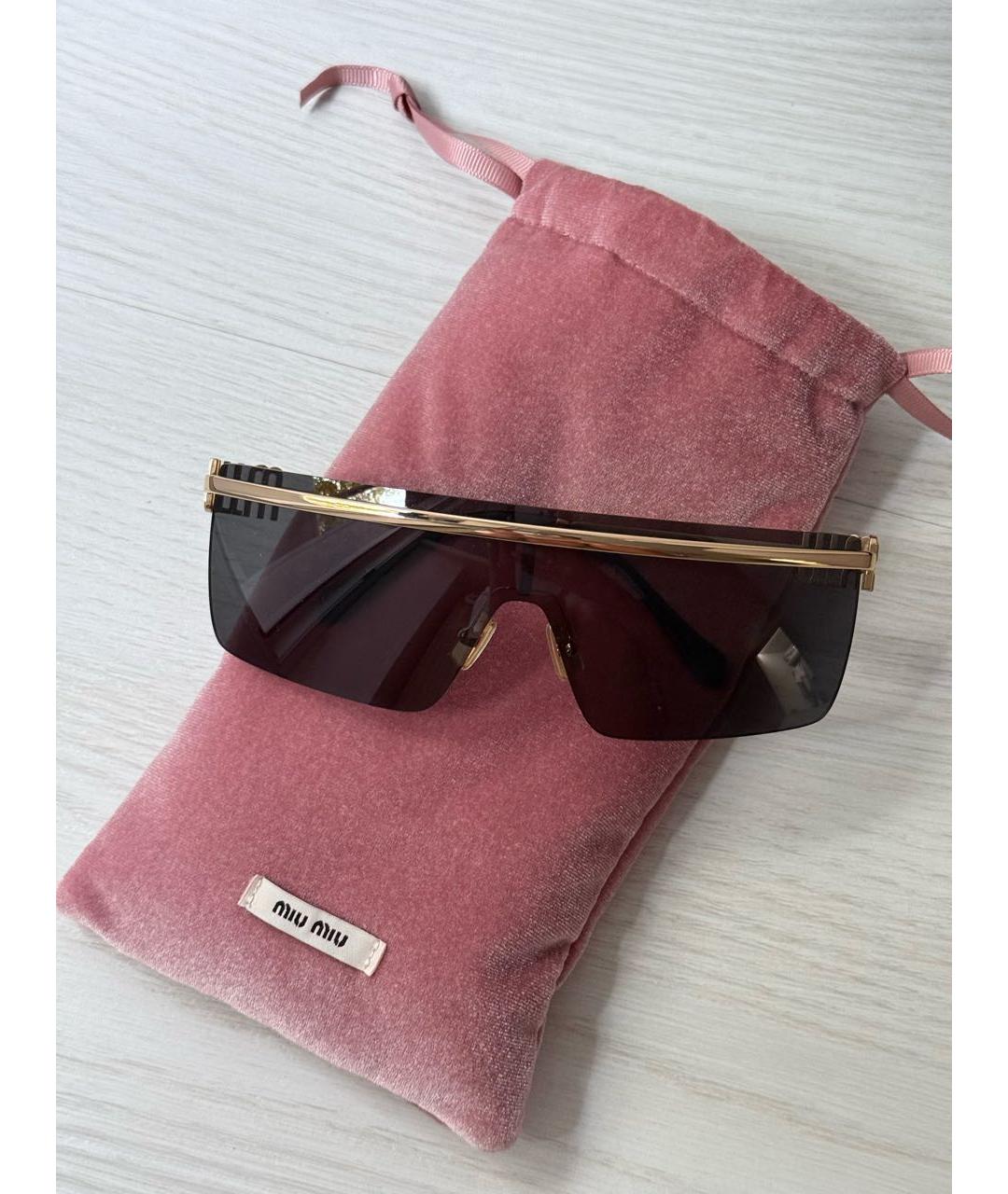 MIU MIU Антрацитовые металлические солнцезащитные очки, фото 2