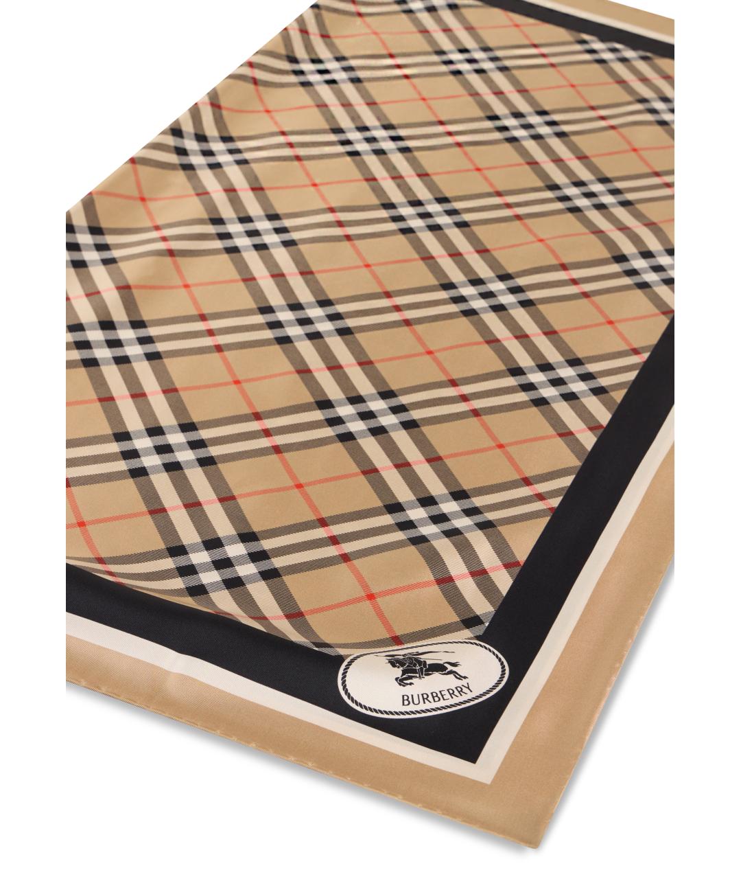 BURBERRY Бежевый шелковый шарф, фото 3