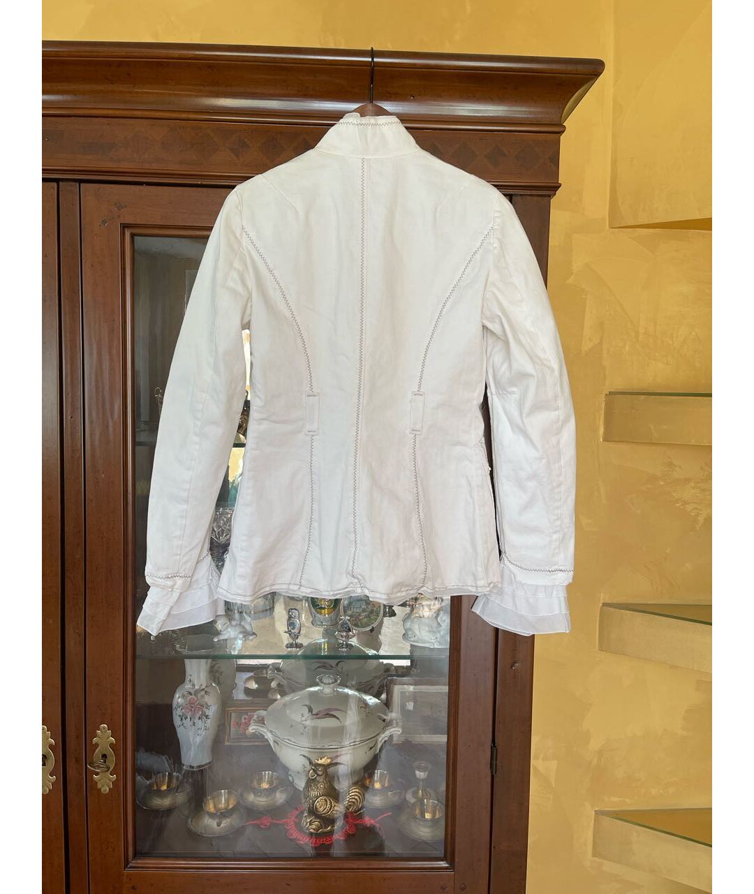 ERMANNO SCERVINO Белый хлопковый жакет/пиджак, фото 2