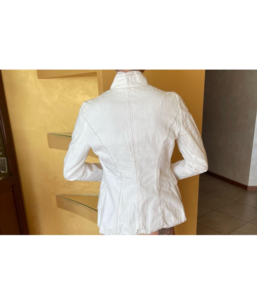 ERMANNO SCERVINO Белый хлопковый жакет/пиджак, фото 8