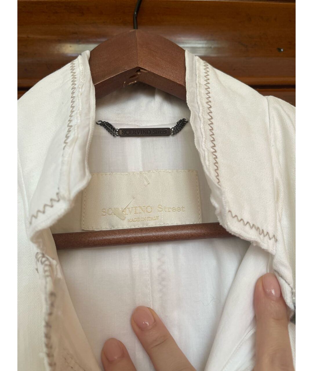 ERMANNO SCERVINO Белый хлопковый жакет/пиджак, фото 3