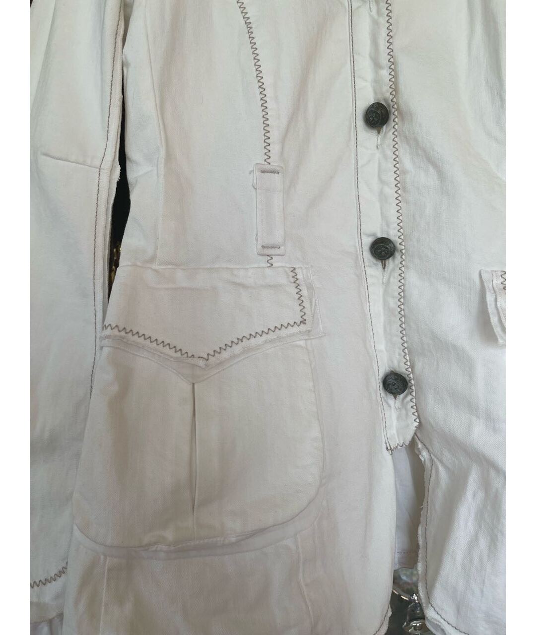 ERMANNO SCERVINO Белый хлопковый жакет/пиджак, фото 4