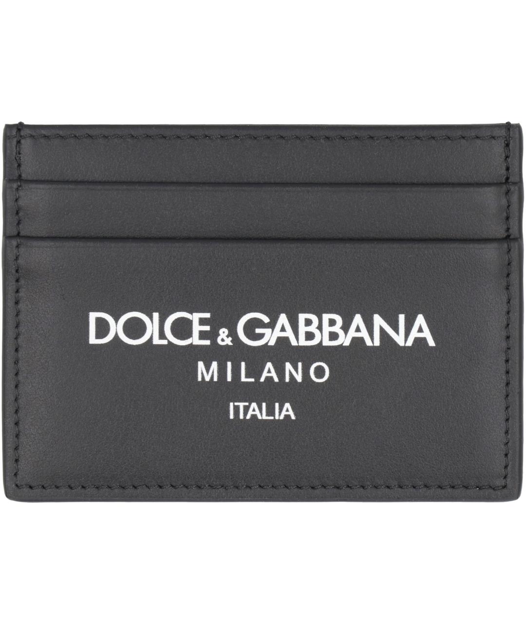 DOLCE&GABBANA Черный кожаный кардхолдер, фото 1