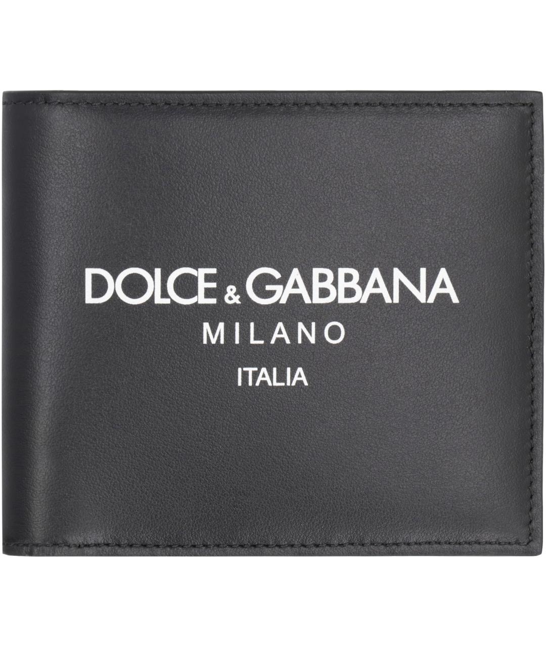 DOLCE&GABBANA Черный кожаный кошелек, фото 1