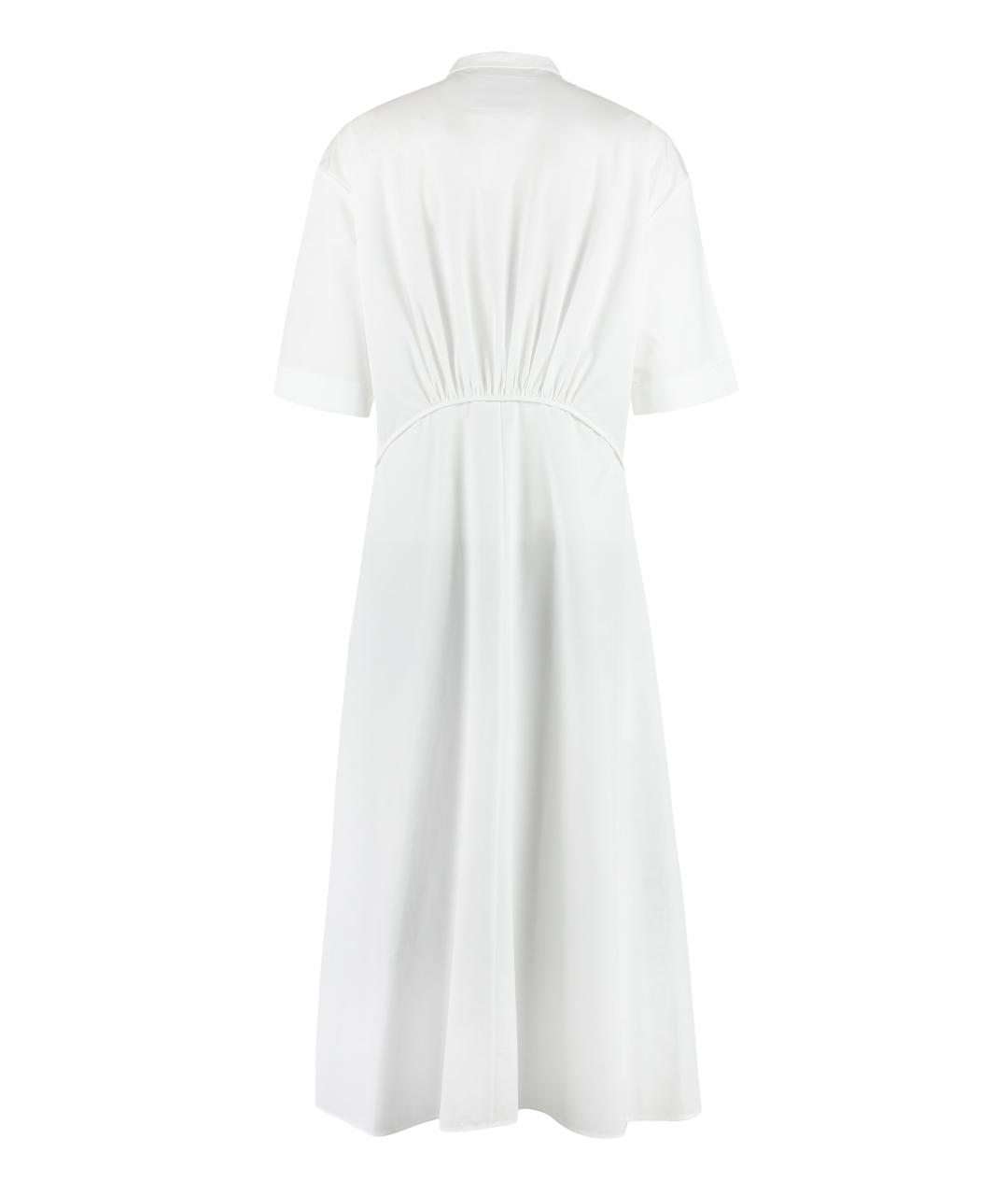 JIL SANDER Белое хлопковое повседневное платье, фото 2