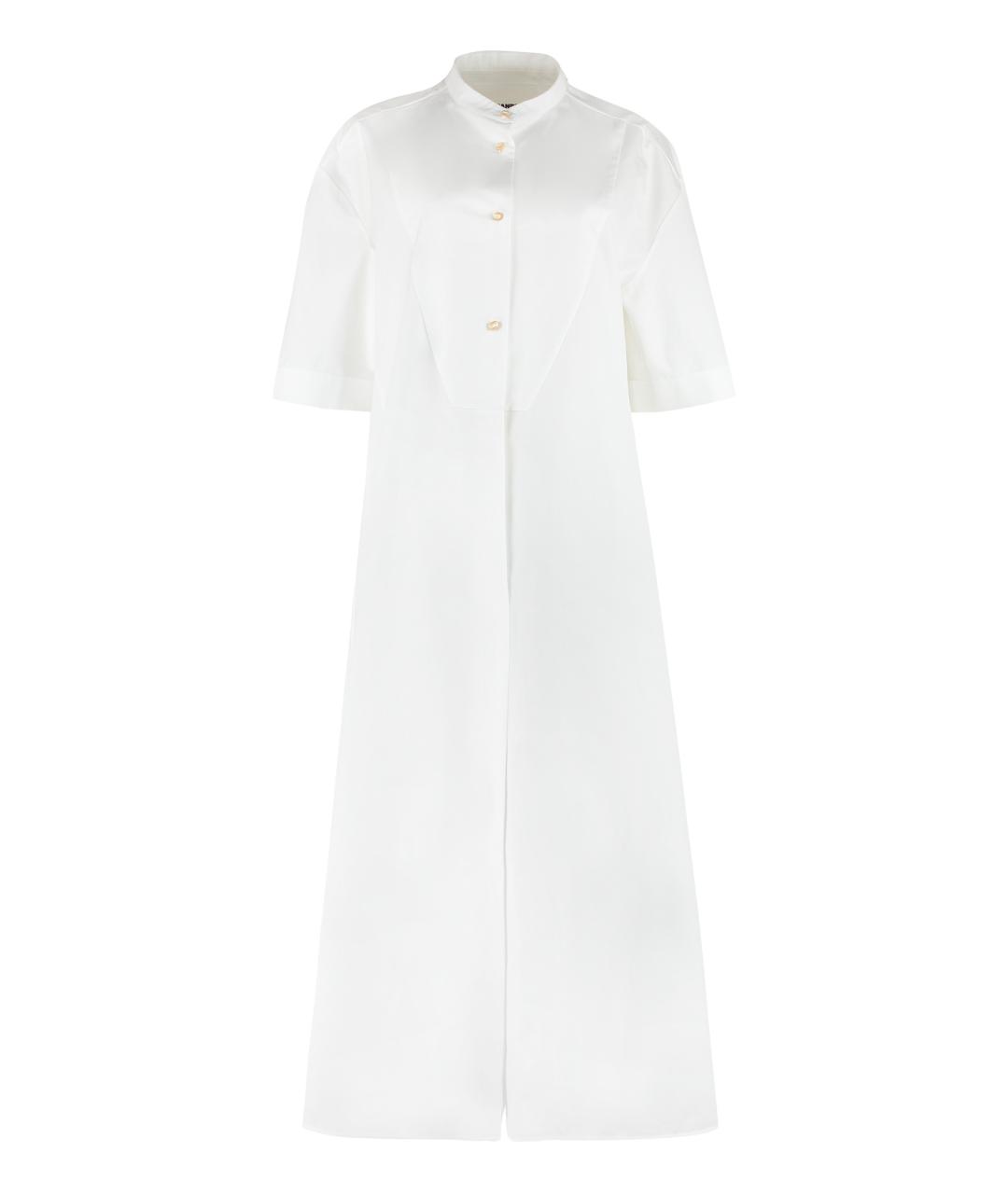 JIL SANDER Белое хлопковое повседневное платье, фото 1