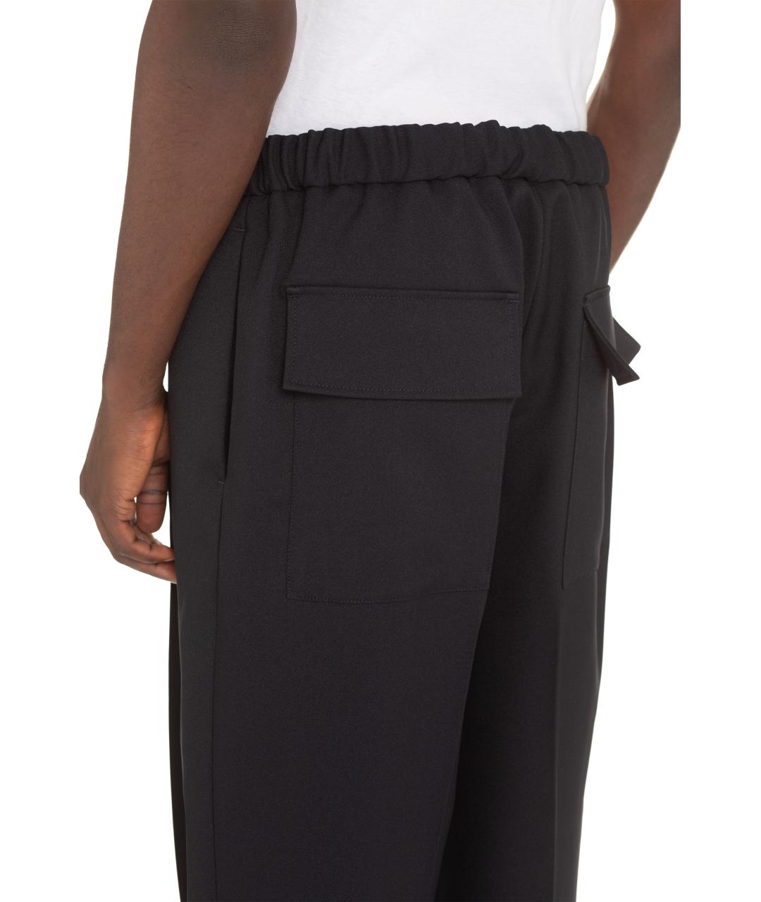 JIL SANDER Черные полиэстеровые повседневные брюки, фото 5