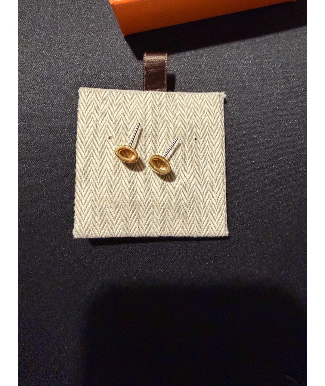 HERMES Черные серьги из желтого золота, фото 4