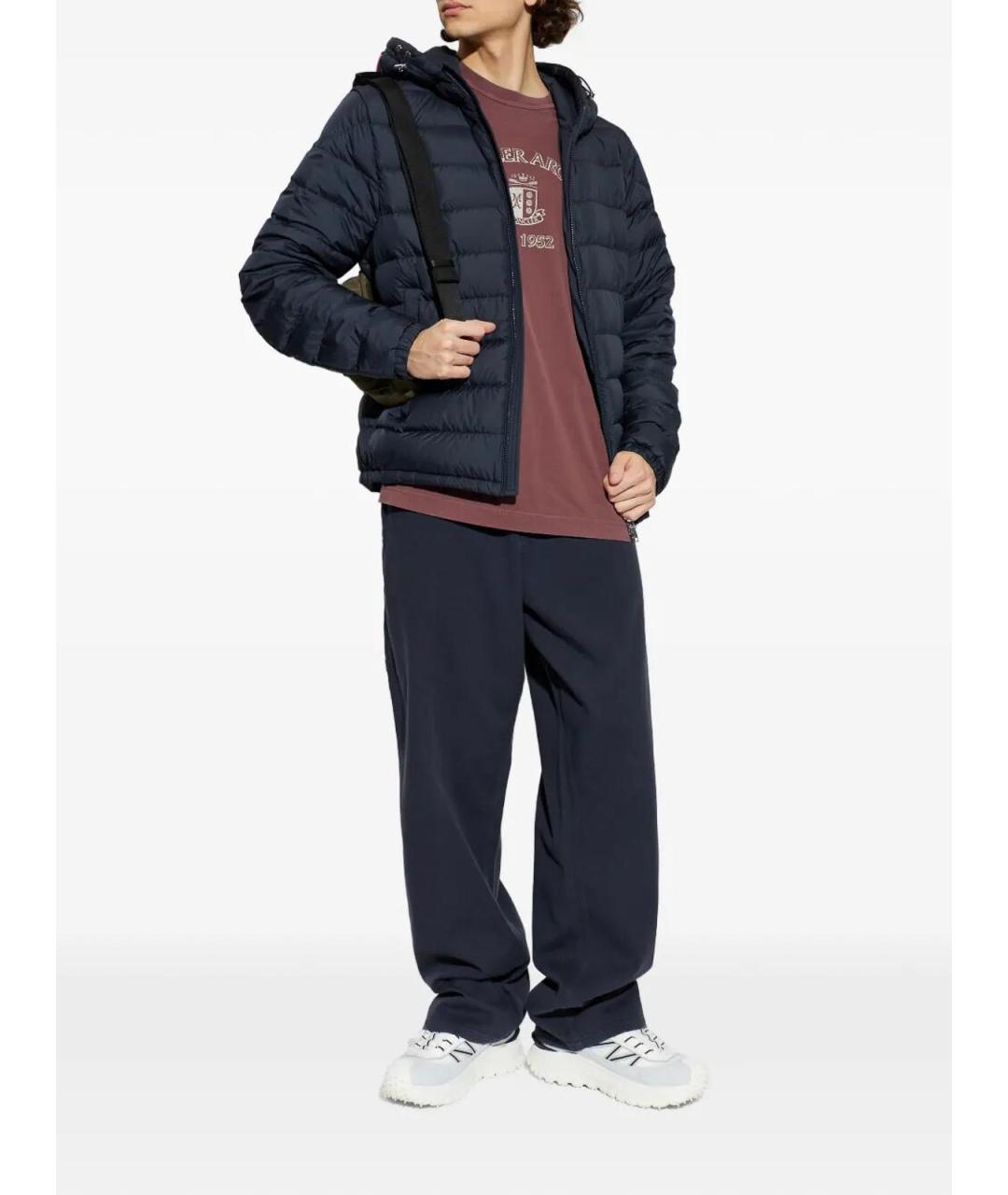 MONCLER Бордовая хлопковая футболка, фото 2